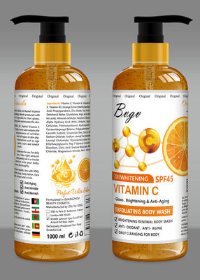 Van het de Douchegel van vitamine C schrobt het Oranje Exfoliating Lichaam van de het Lichaamswas Bevochtigende